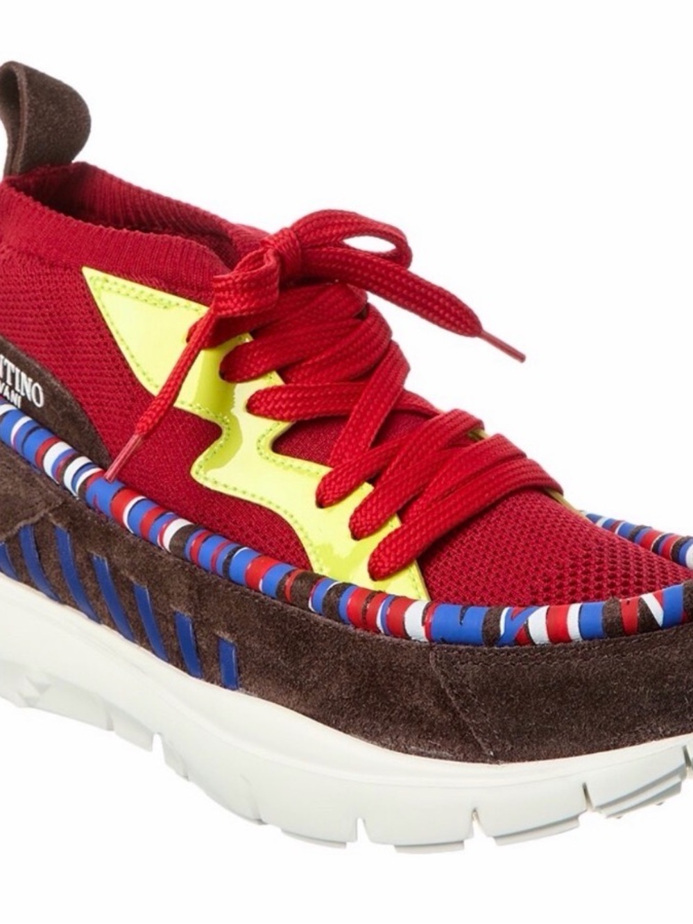 Valentino Garavani Red, Yellow & Brown Men's Sneakers